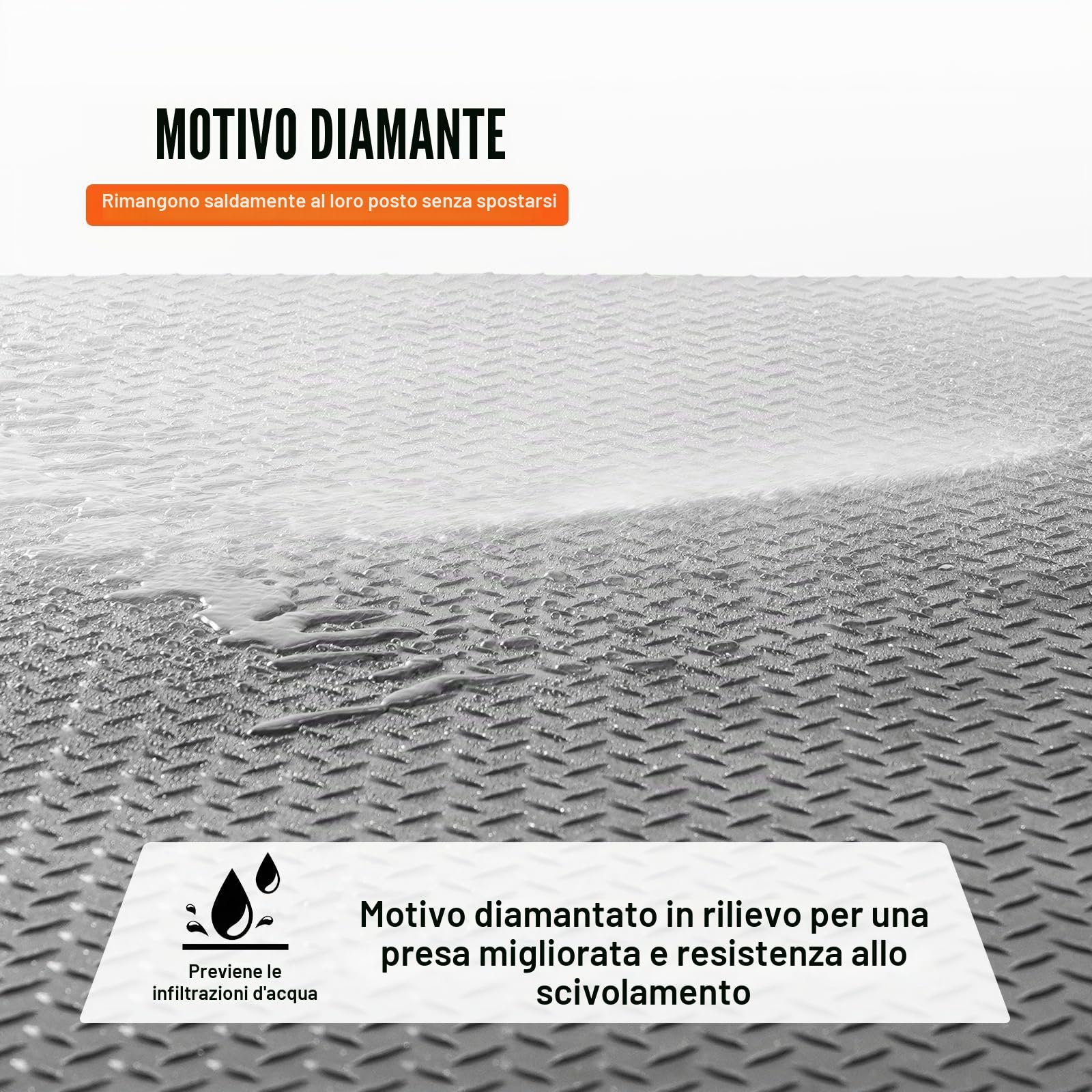 VEVOR Diamond Plate - Rotolo di gomma per pavimenti, 3 mm x 1,2 m x 4,6 m, per garage, garage, facile da pulire, tappetino in gomma diamantata per auto, garage, palestra, colore nero