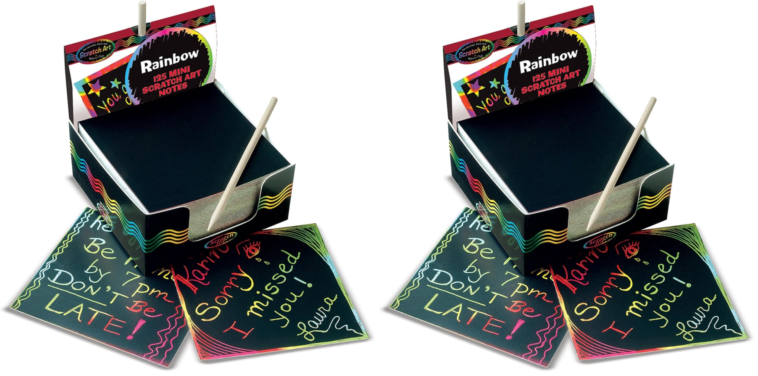 Melissa & Doug Scratch Art Rainbow Mini Notes (125) with Wooden