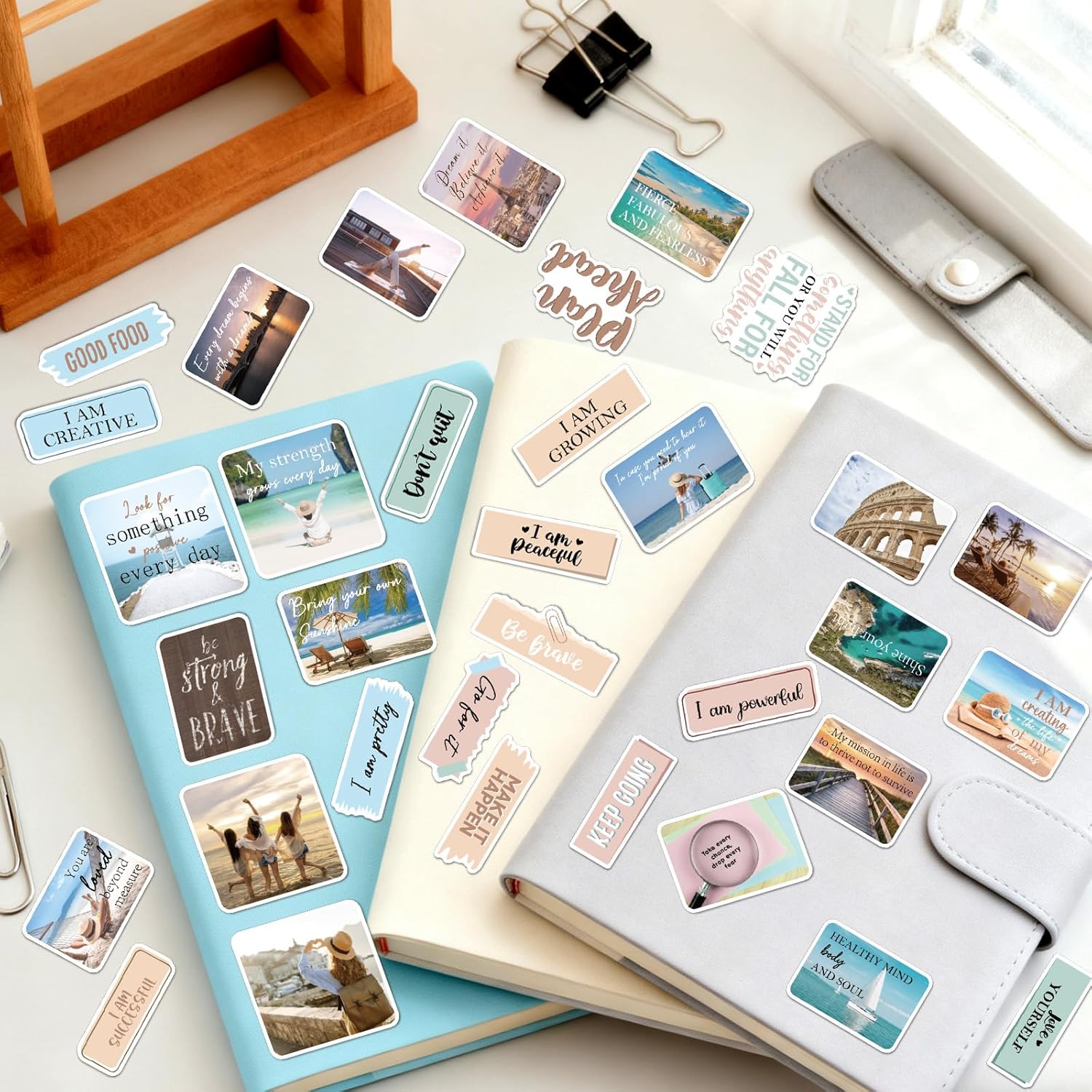 Motivational Affirmations Stickers for Vision Board - 50 Pcs Vemfare Inspirational Water Bottle Sticker for Adults, Positive Waterproof Scrapbook Stickers for Women, Vinyl Decals for Laptop Journal image 4