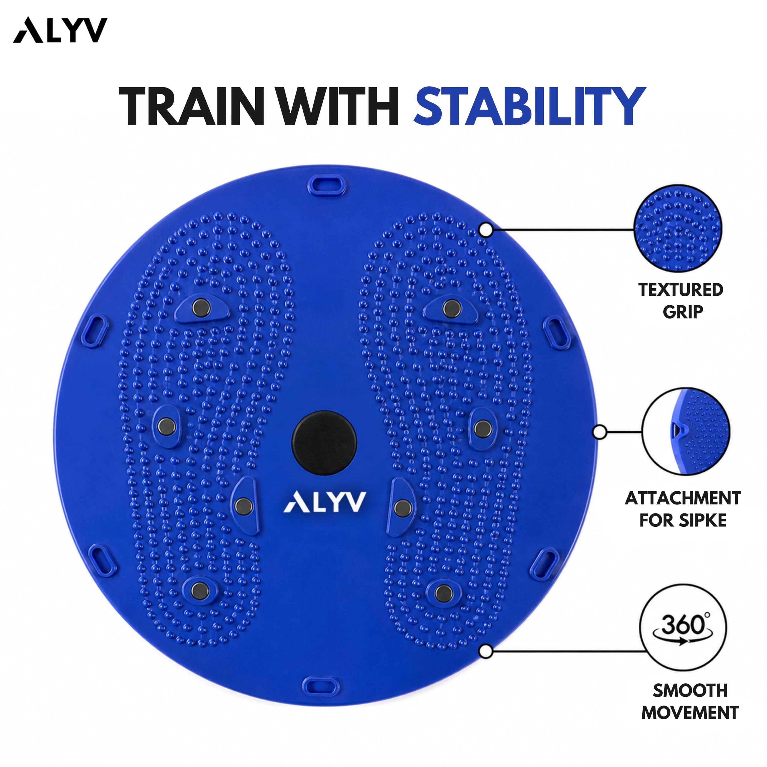 ALYV Acupressure Tummy Twister Waist Disc Abdominal ABS Exerciser Body Toner Fat Buster Oblique Workout Perfect Waist Trimmer Exerciser Home Gym Equipment For Unisex(Multicolor) |120Kg Capacity | 3