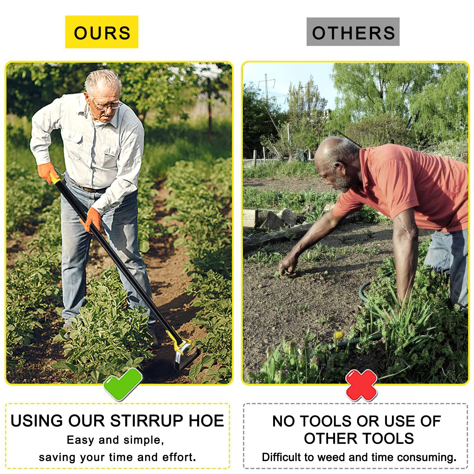 ガーデンツール 雑草取り用スカッフルガーデンホー ロングハンドル