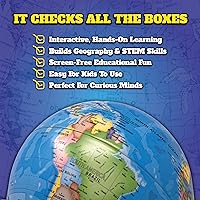 Vista 6 de Dr. STEM Toys Interactive Talking Globe with Smart Pen, Game Panel, 300+ Geographic Quiz Questions, Touch & Learn, Music, and More - Educational Toy