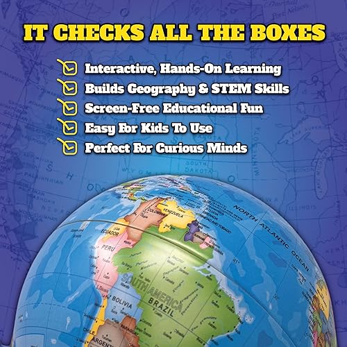 Miniatura 6 de Dr. STEM Toys Interactive Talking Globe with Smart Pen, Game Panel, 300+ Geographic Quiz Questions, Touch & Learn, Music, and More - Educational Toy