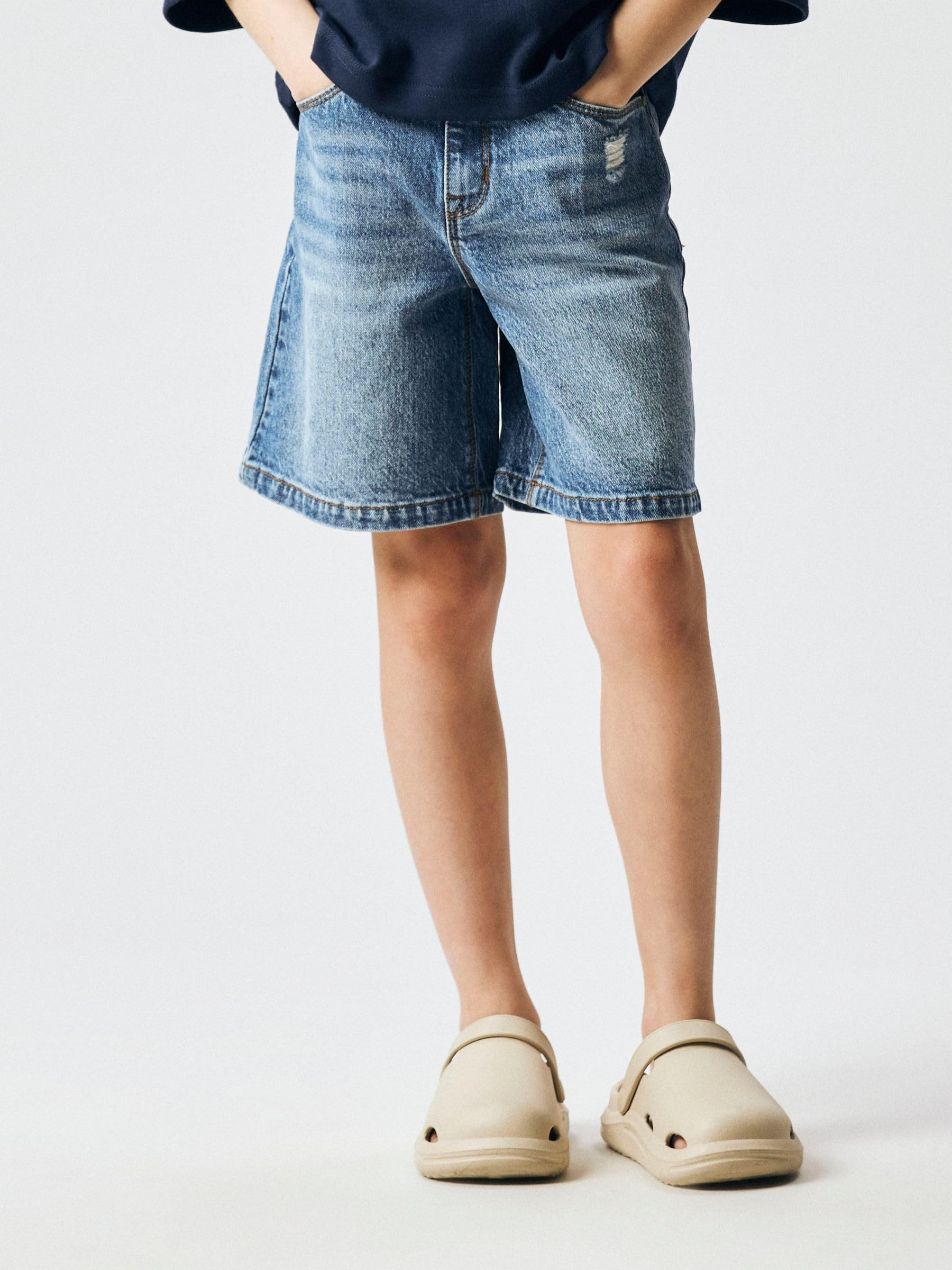 Name IT Nkfrose HW Long DNM Shorts 1160-Tk Noos Bambine e Ragazze