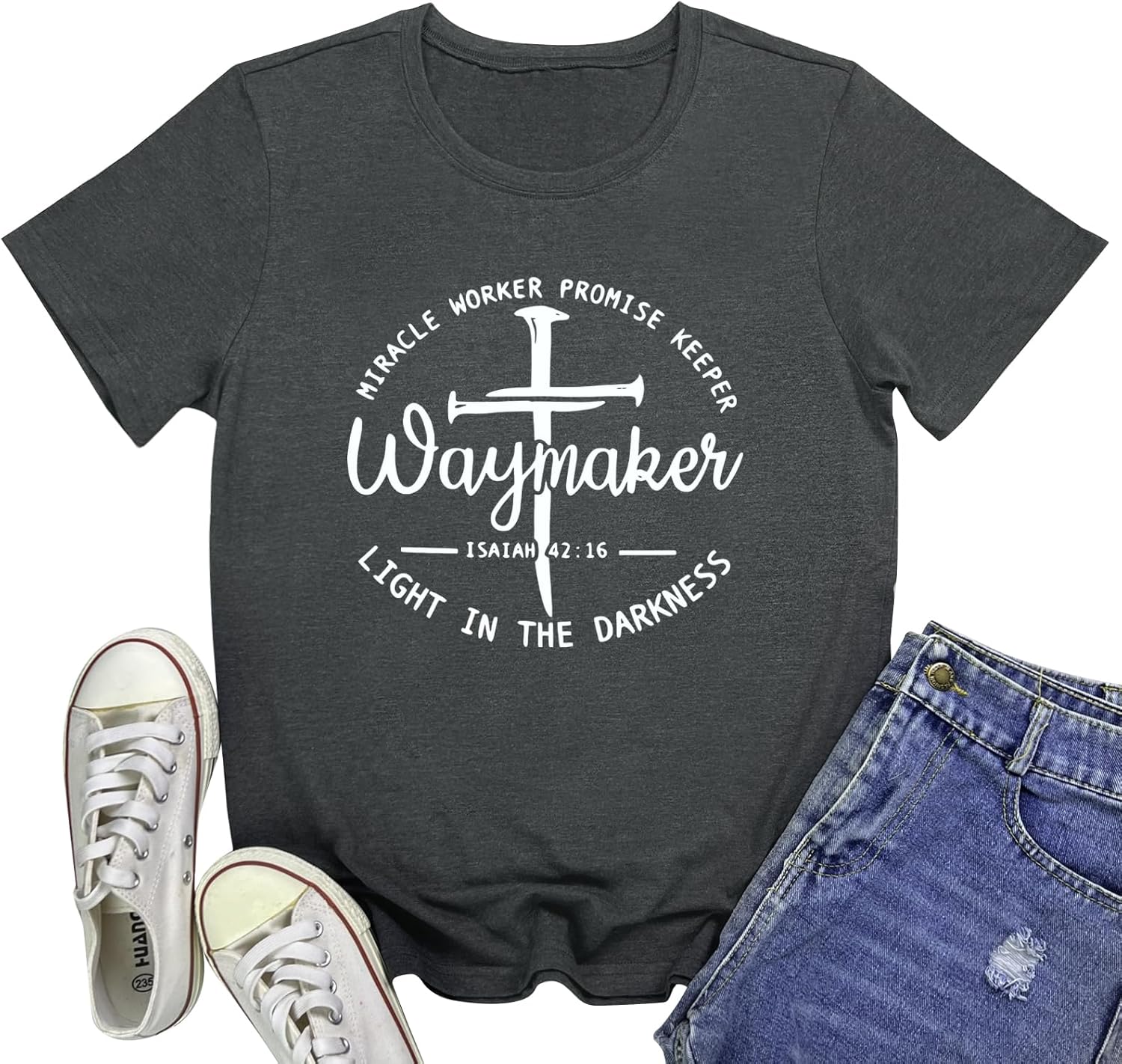 YITAN Women Waymaker Graphic T Shirts Cute Summer Casual Tee Tops