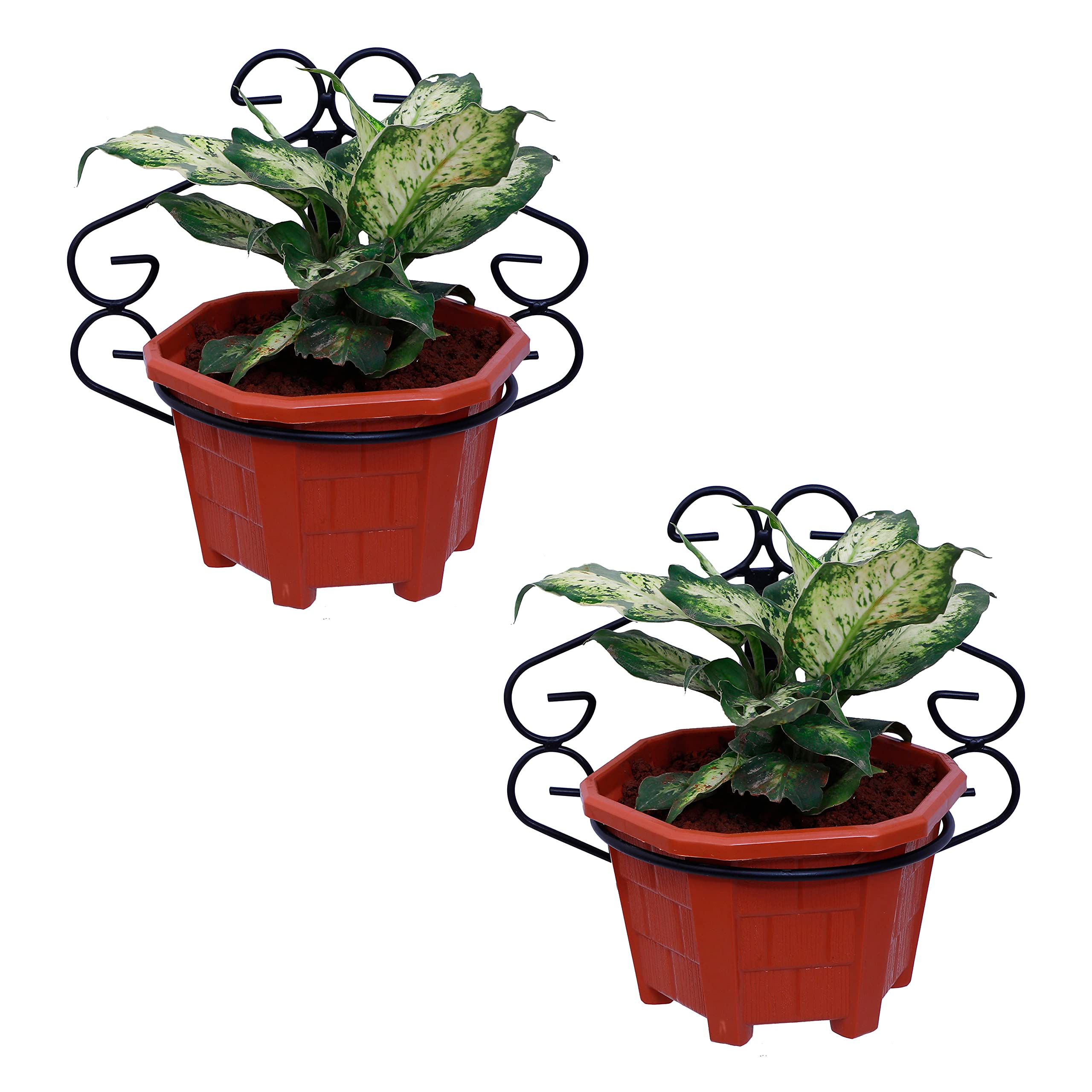 D&V ENGINEERING - Creative in innovation Metal Wall Fixing Wall mounting Wall Hanging Plant Planter Pot Stand Bracket for Balcony (Set of 2, Black) (B09N7DMLTB) Amazon Price History, Amazon Price Tracker