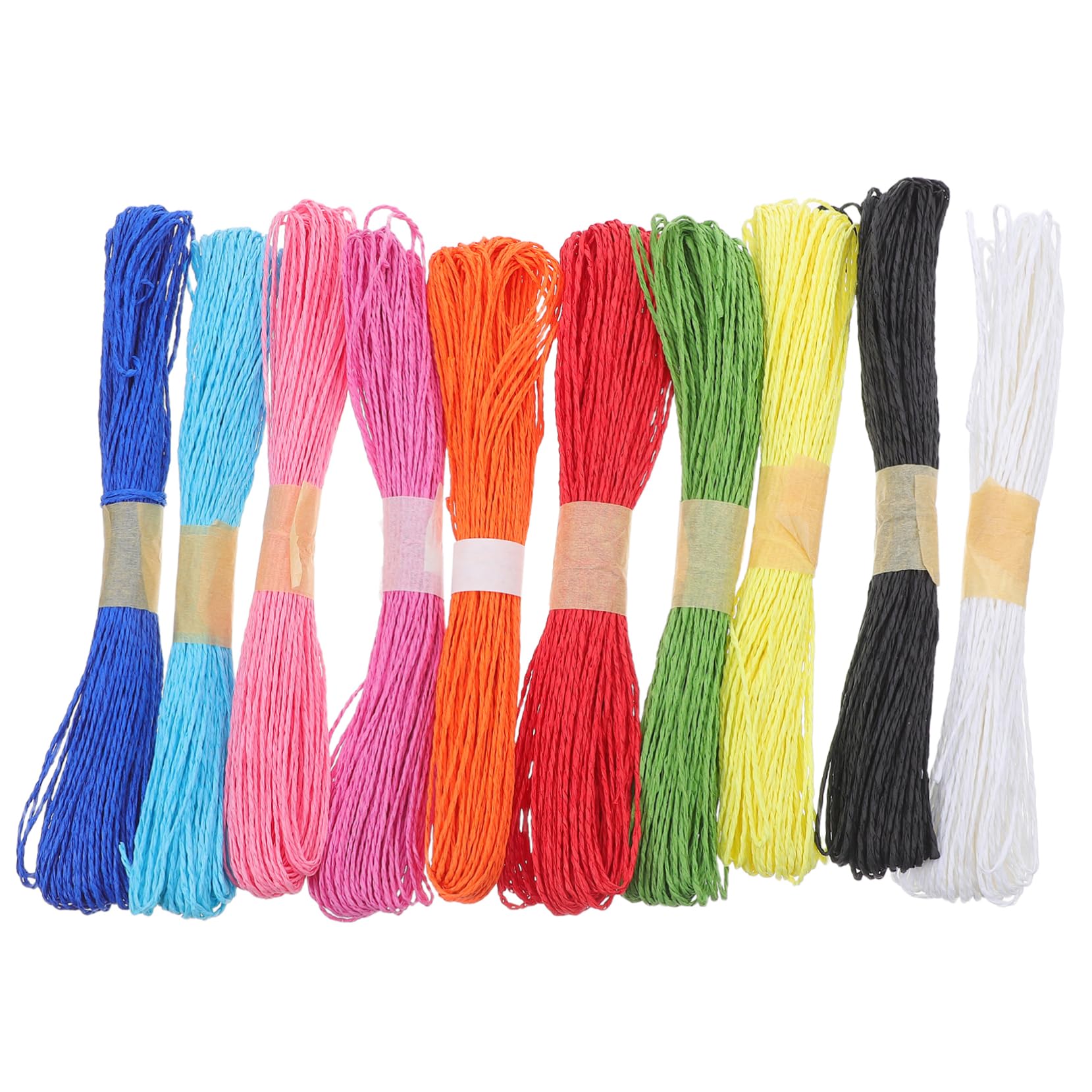 DIYEAH 10pcs Colorful Paper Rope Craft Twine for DIY Art Projects Versatile Braided String for Holiday Wrapping Educational Activities and Creative Crafting