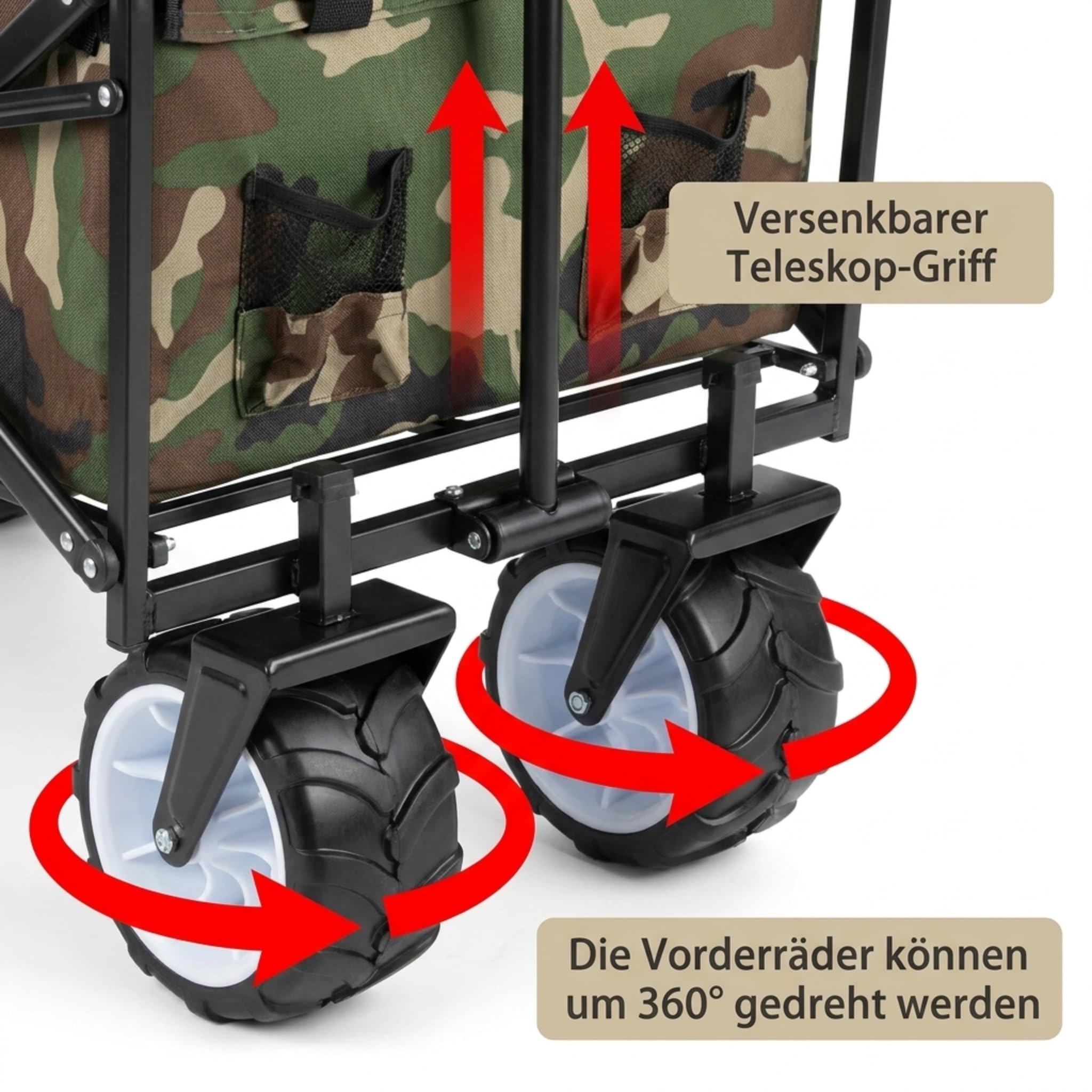 Stagecaptain Bollycart-907 CA Chariot à roulettes d’extérieur Pliable Camouflage