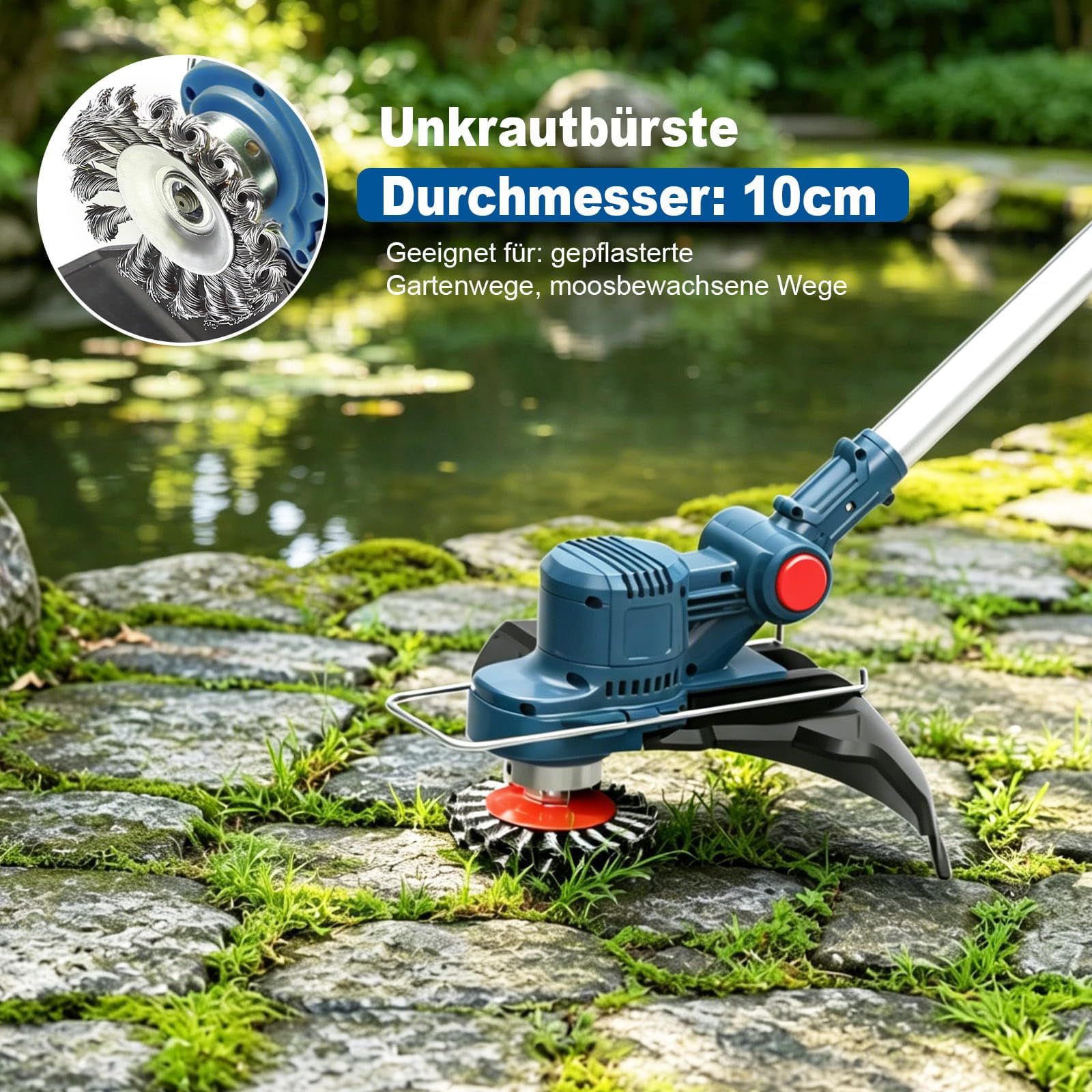 Akku Rasentrimmer für Makita Rasentrimmer Akkus mit Unkrautbürste | Ohne Akku & Bürstenlose Rasentrimmer
