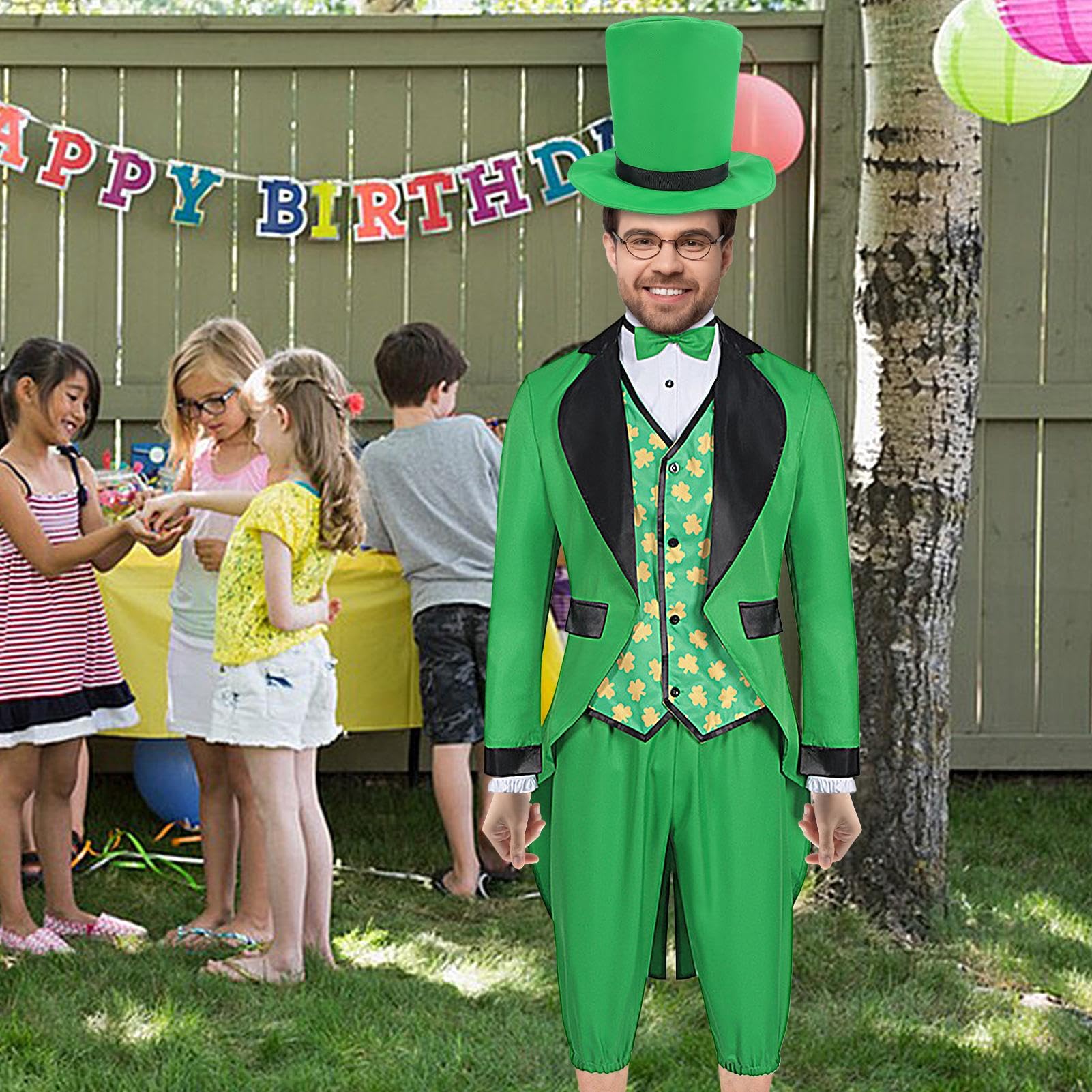 Generico Zielony kostium pixie dla mężczyzn, zielony pixie kostium dla dorosłych - irlandzki krasnoludek dla dorosłych | Mieszane poliestrowe sukienki cosplay na występy sceniczne, gry d