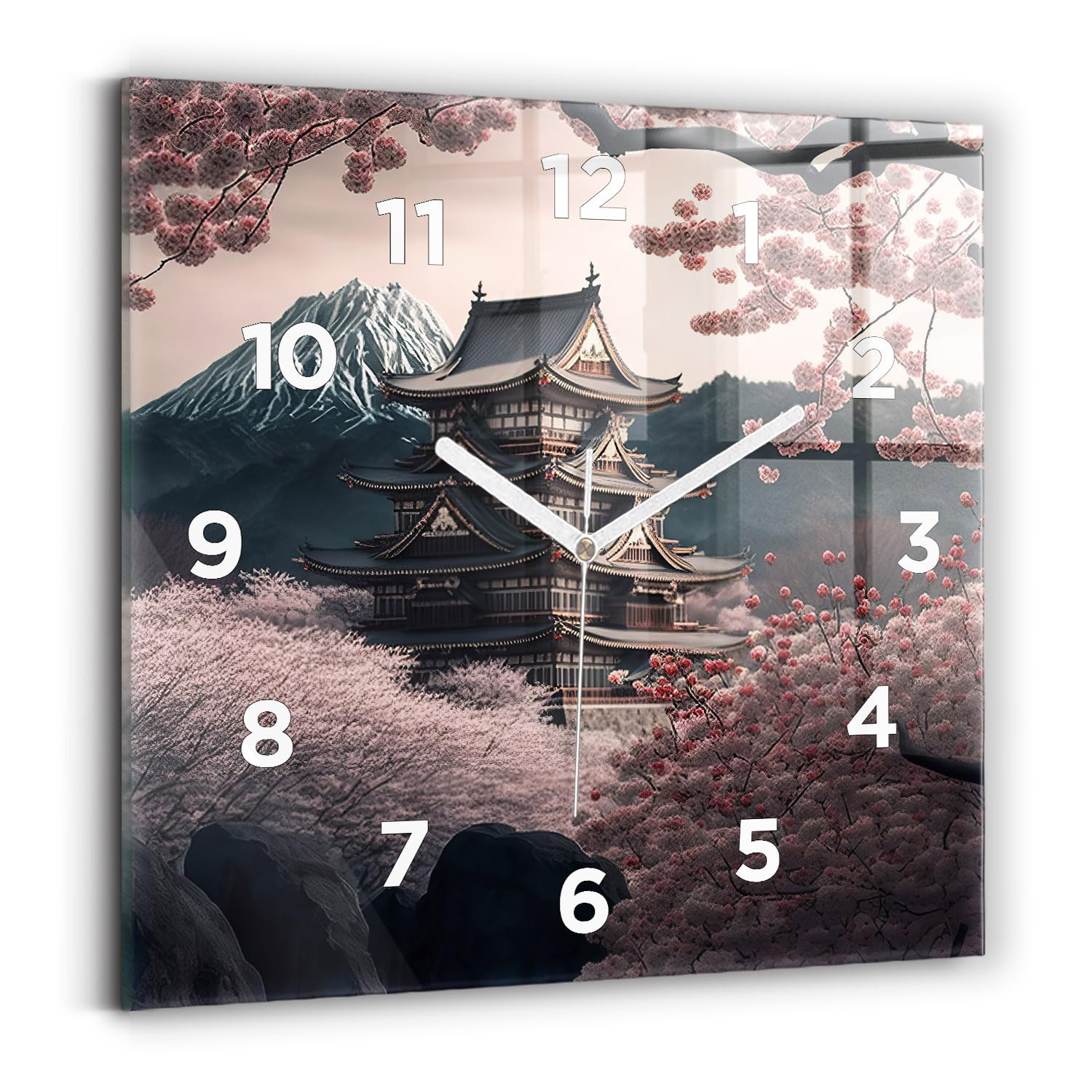 Horloge murale silencieuse 30x30 cm carrée à affichage analogique moderne