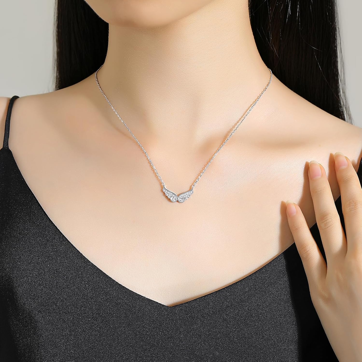 Moissanite Necklace 925 Sterling Silver Necklace Plated 18K White Gold Pendant Necklace For Women Valentines Day Gifts For Her - Image 4