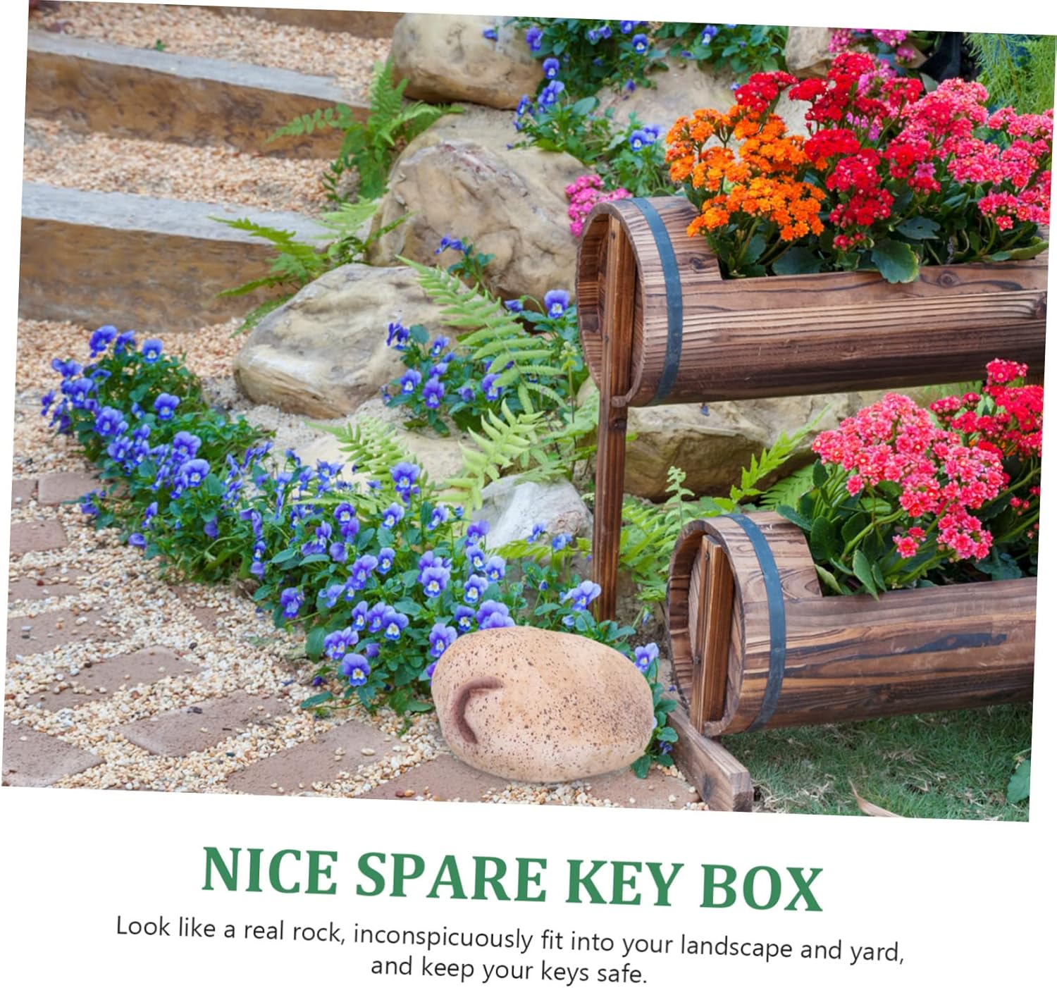 Faux Rock Key Hider garden key storage case fake rock figure outdoor