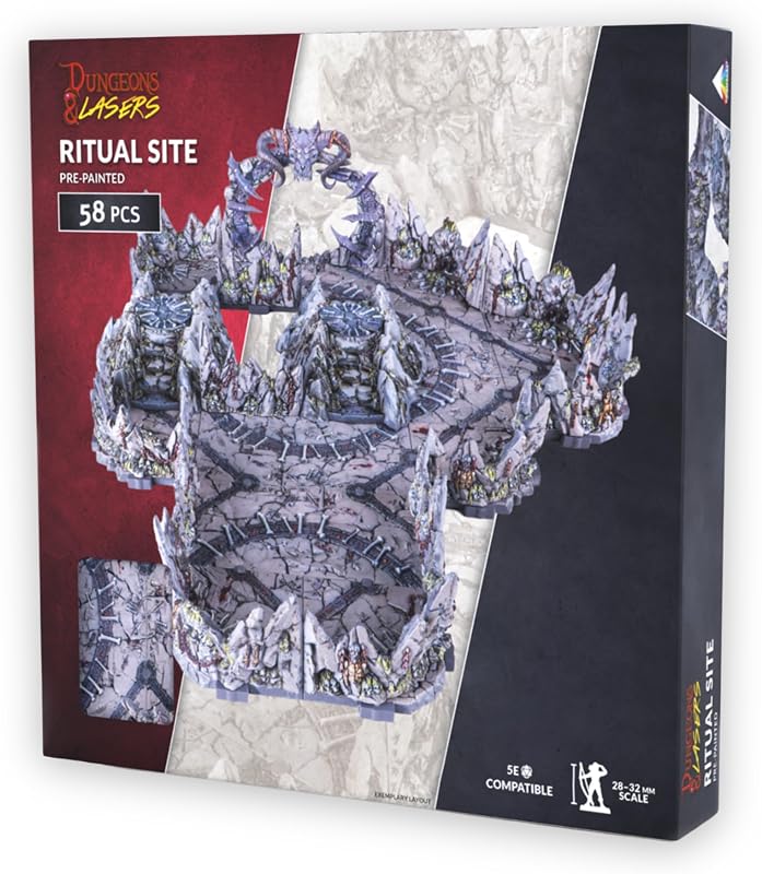 Ritual Site Pre-Painted Terrain Set | PrismaCast Professional Color Design, 5E Compatible for D&D Miniatures and RPG Gaming, Easy-to-Assemble, for 14 Years +