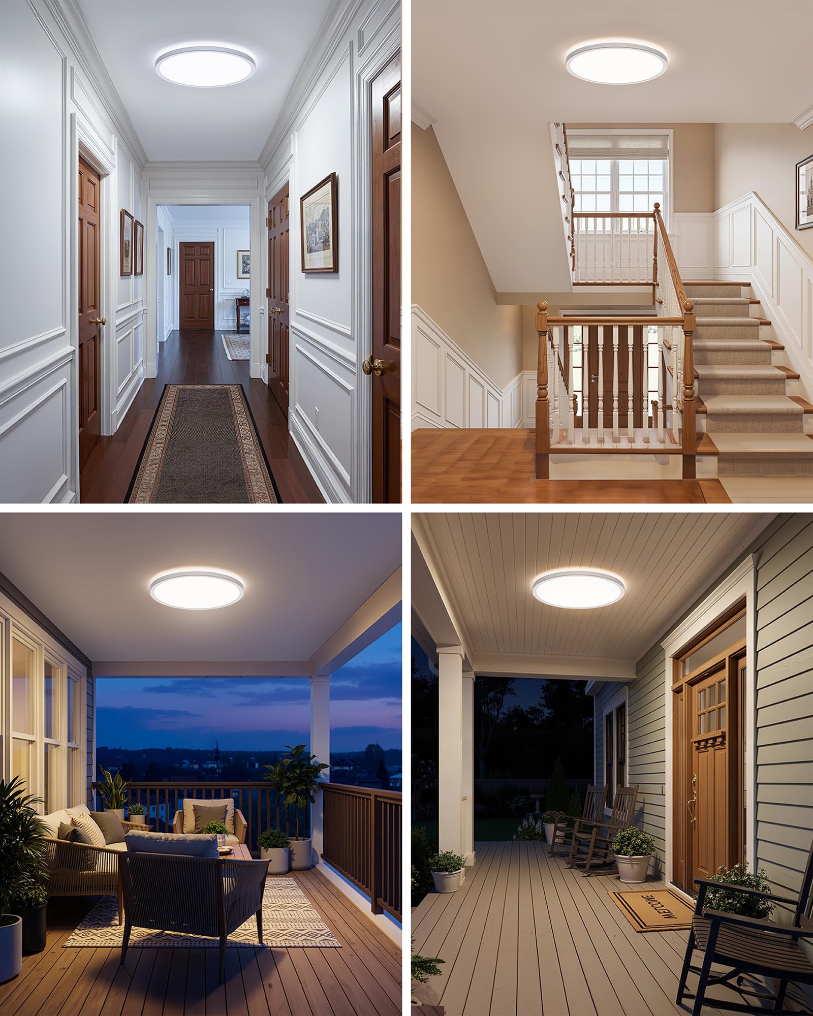 BLNAN LED Deckenleuchte mit Bewegungsmelder Radar, 24W Deckenlampe mit Fernbedienung, Warm Neutral Kalt Weiß Bewegungssensor Lampe für Bad, Flur, Küche, Treppe, Balkon, Keller, Rund 30cm