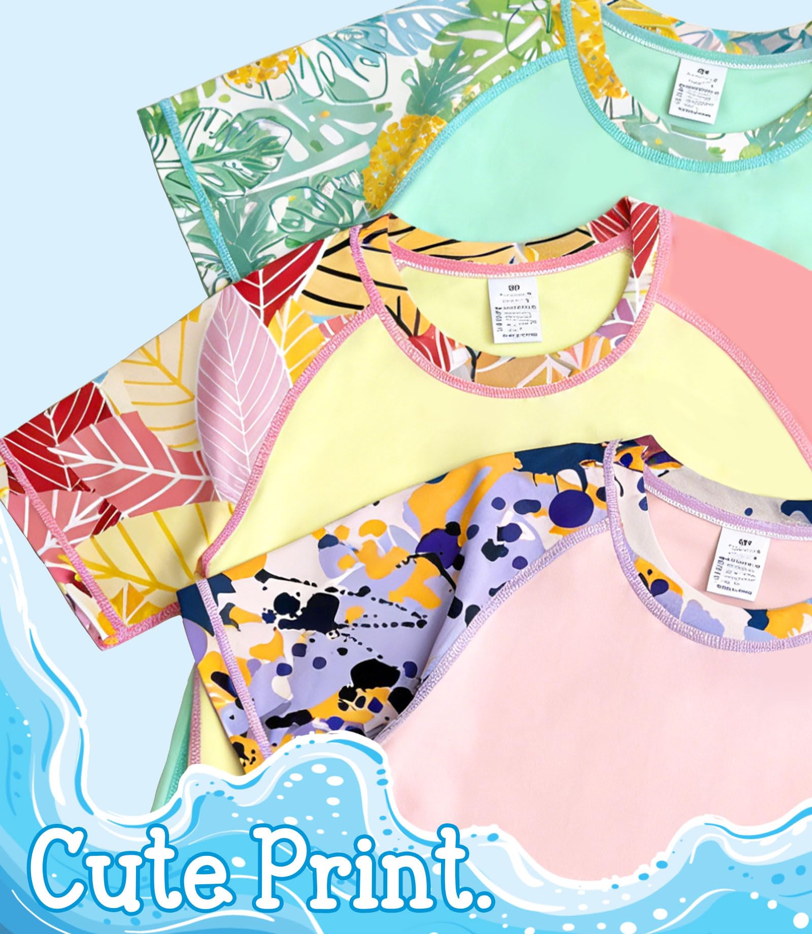 ANGEL CITIZ UV Kleidung Kinder Zweiteiler Badeset Schwimmshirt Badehosen für Jungen UPF 50+ Badebekleidung Mädchen 98-140