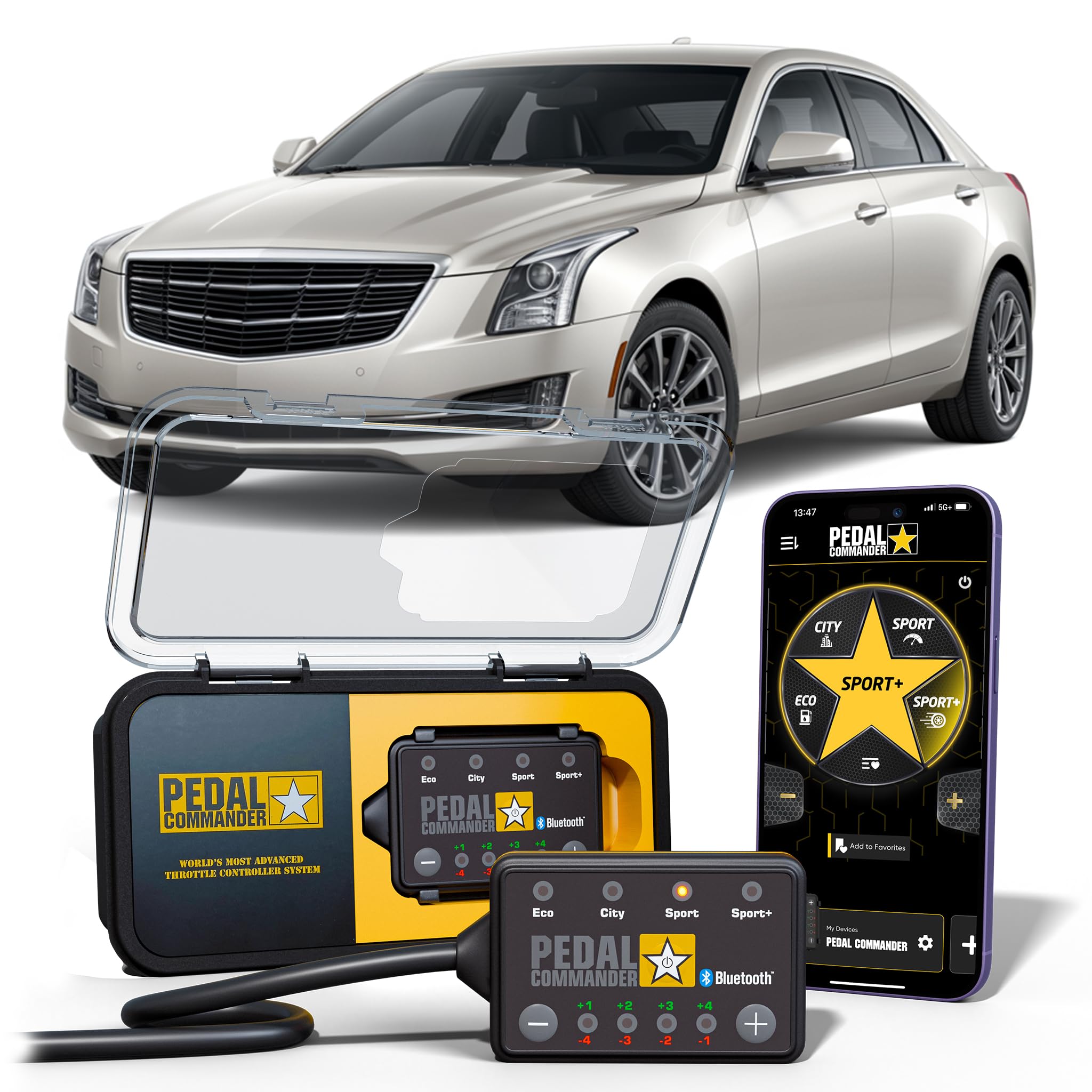 PEDAL COMMANDER for Cadillac ATS 2013-2019 Throttle Response Controller - 36 Driving Settings, Anti-Theft, App Control, Throttle Controller