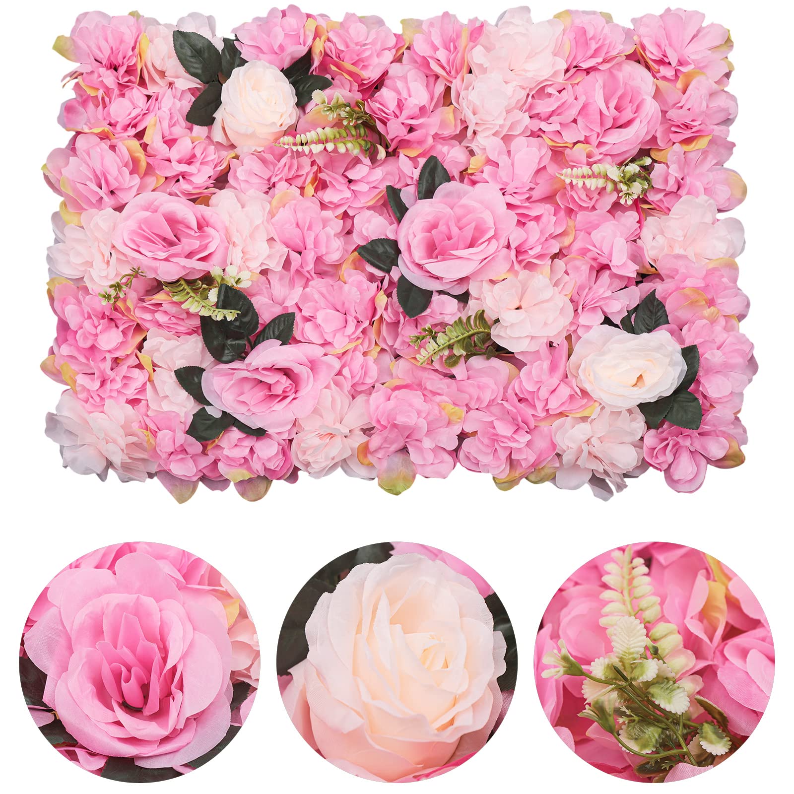 Blumen Wandpaneele 12 Stück Künstliche Blumenwand Rosenwand DIY Hochzeit Straße Hintergrund DIY Blumenwand Hochzeit Kunstblumen Deko