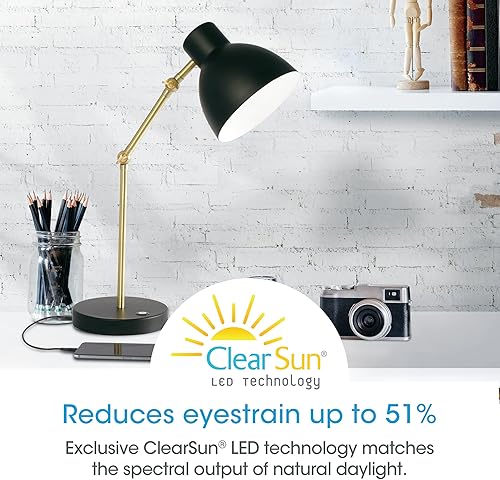 Miniatura 3 de OttLite Adapt - Lámpara LED de escritorio con puerto USB, oficina, dormitorio, manualidades, lectura