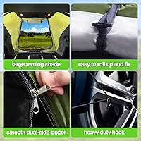 Vista 4 de Tienda de campaña para portón trasero de SUV con toldo - Tiendas de campaña impermeables para SUV, toldo para techo de coche hatchback y camioneta