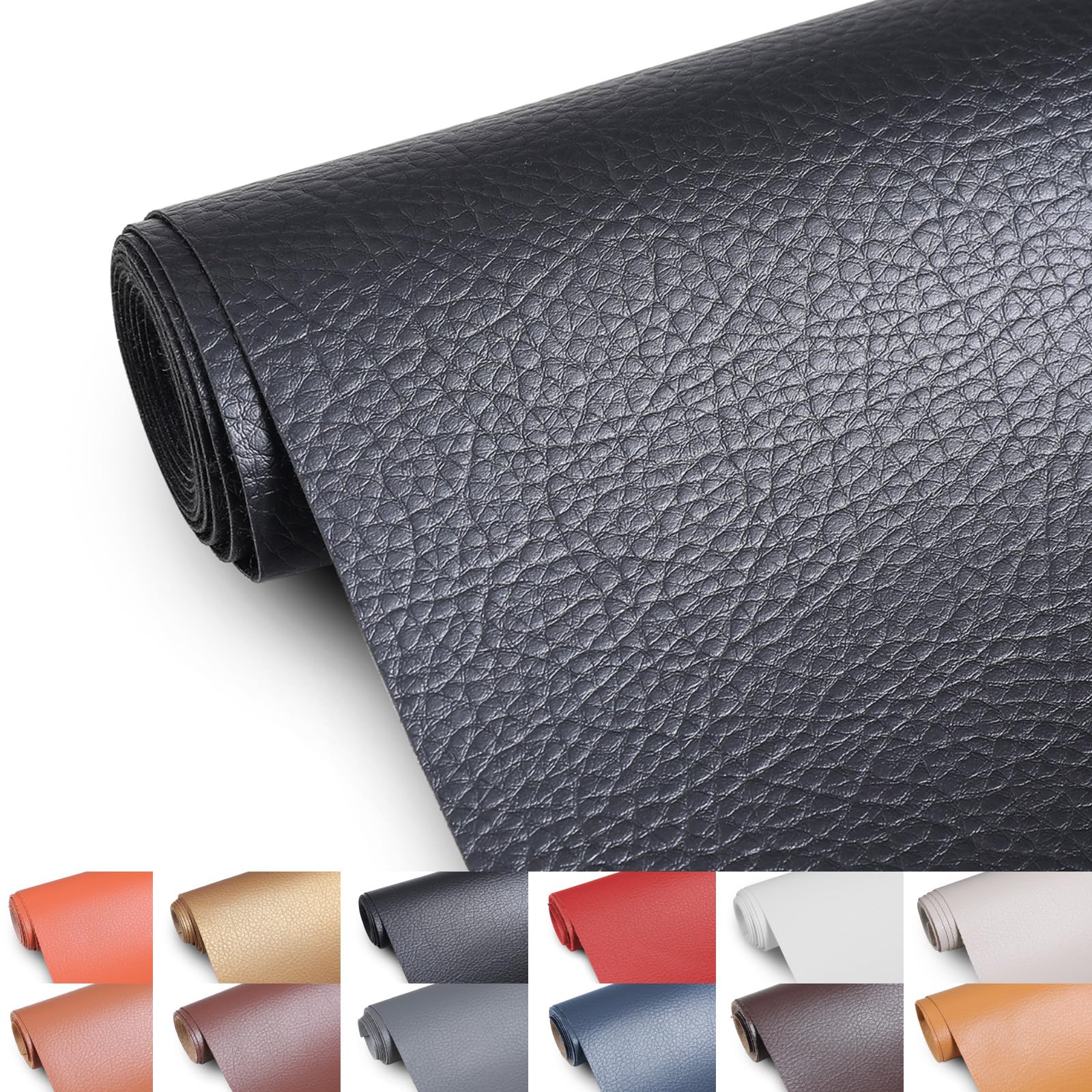 Faux Leather Fabric, 55" Wide Upholstery Fabric by The Yard Marine Vinyl Fabric Outdoor Pu Leather Waterproof Sheets Fabric for Crafts Sewings Sofa