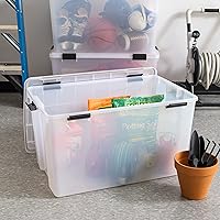 Vista 3 de IRIS USA WEATHERPRO - Caja de almacenamiento de 156 cuartos de galón con tapa de sello de junta, sin BPA, fabricada en Estados Unidos, contenedores