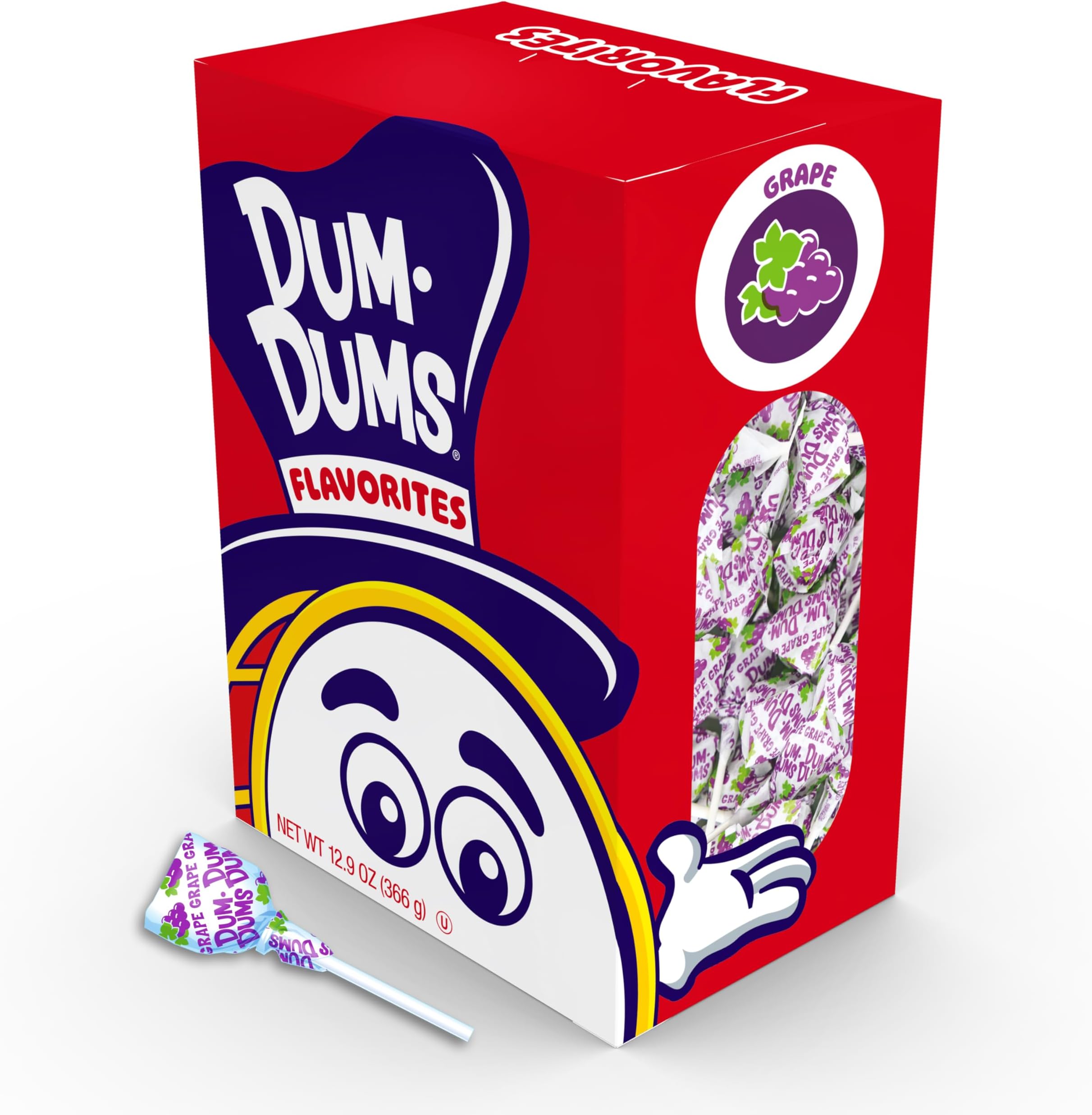 Grape Lollipops - Bulk Candy Box with Lollipops Individually Wrapped, Single Flavor Gourmet Suckers - 50 Count