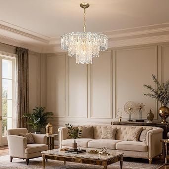 15-Light Modern Gold Crystal Chandeliers for Dining Room Light Fixture 24