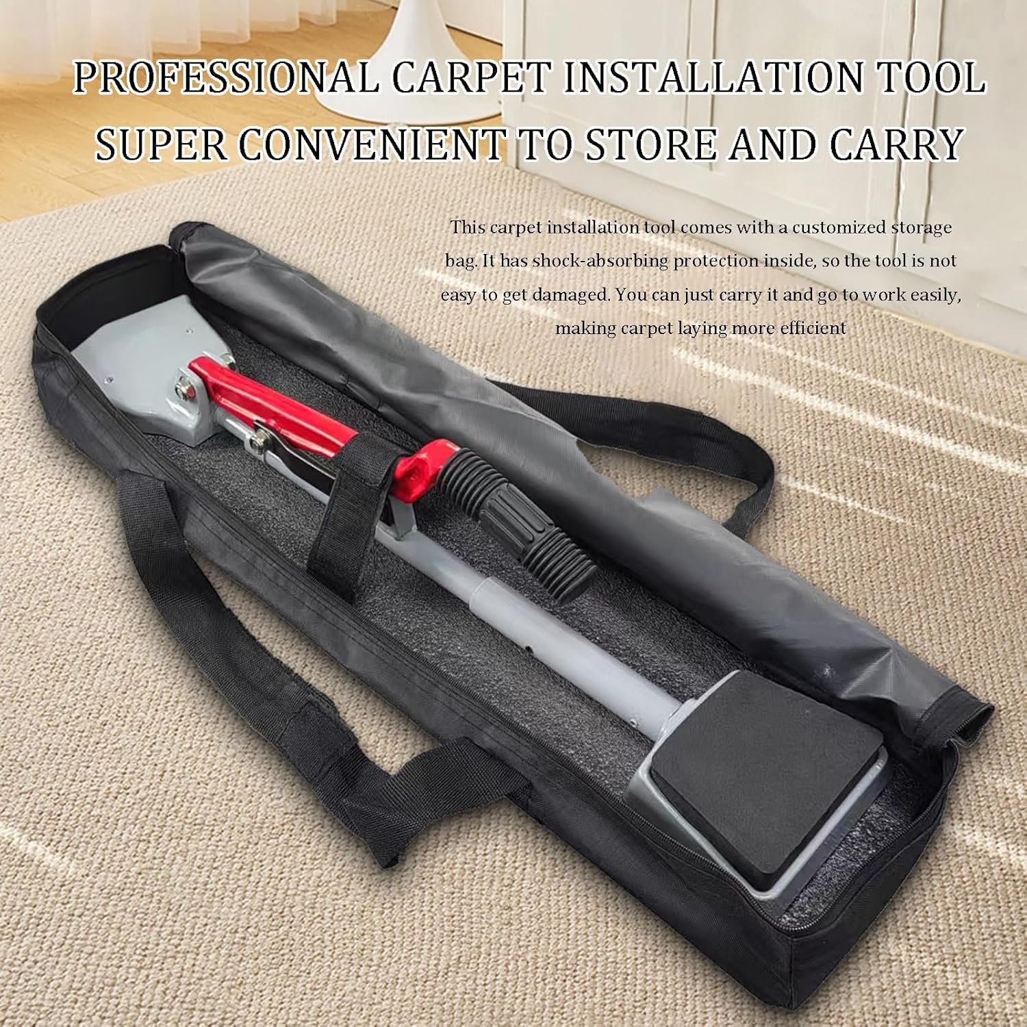 Kit d'outils d'installation de moquette, outil d'étirement de tapis, outil de bricolage de sol, conception triple sieste, 20 aiguilles en acier trempé, pour installation de tapis de sol