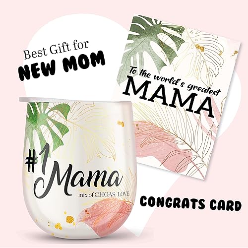 Miniatura 2 de Regalos para nuevas mamás para mujeres  #1Mama Mix of Choas & Love  Vaso  taza de 12 oz  el mejor regalo posparto para mujeres por primera vez