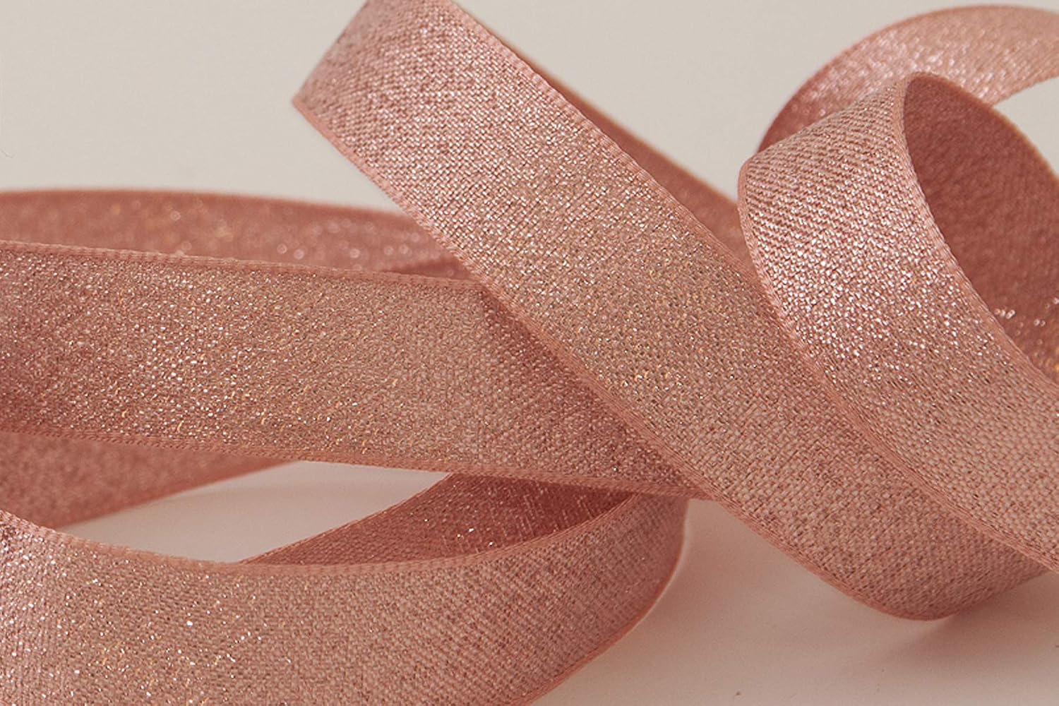 Berisford Rose Gold Lame Ribbon, 15mm - Image 4