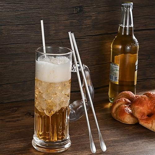 Miniatura 4 de Cuchara agitadora de café de 10 pulgadas10.2 in, acero inoxidable plateado 304#, palitos de café redondos, sólidos de mango largo, para cóctel, té