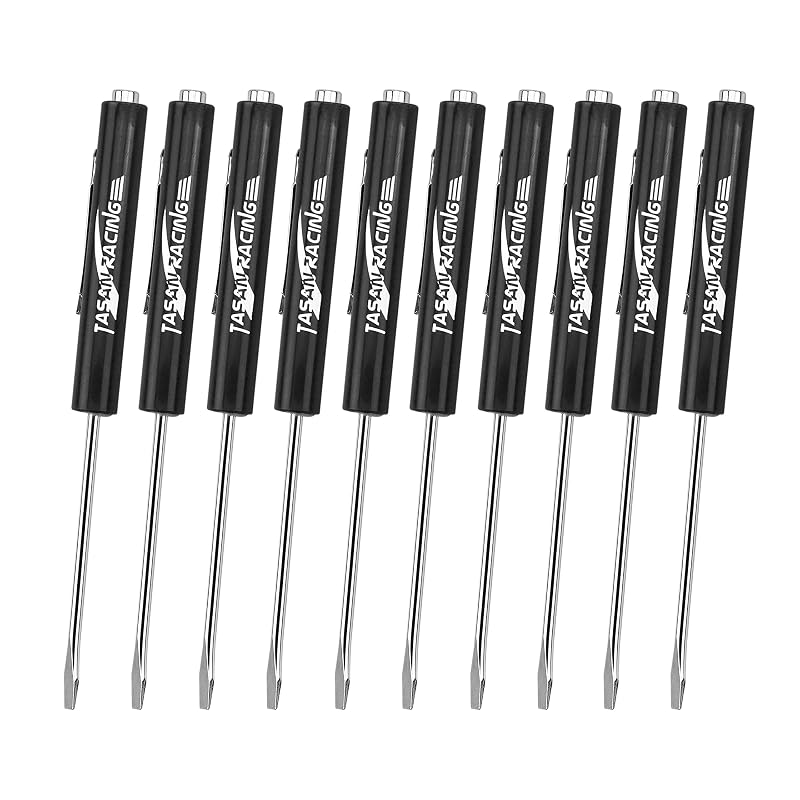 Kit de Mini Chaves de Fenda Chatas Magnéticas com Presilha TASAN RACING, Pretas, 10 peças