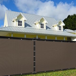 6' x 50' Brown Privacy Screen Fence Cover Heavy Duty Fencing Mesh with Zip Tie for Deck, Patio, Backyard, Outdoor Pool, Porch, Railing - We Can Make Custom Sizes