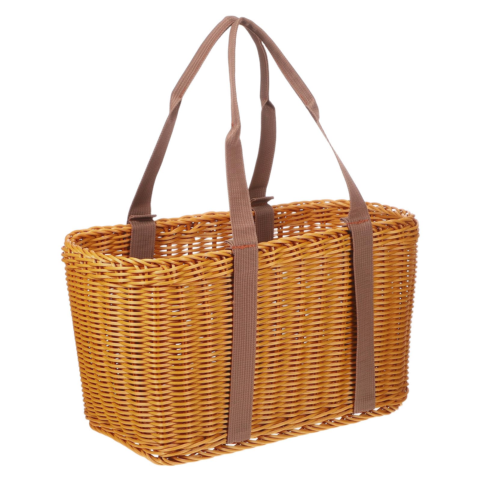 Panier tressé en PP marron portable support de rangement cuisine fruits