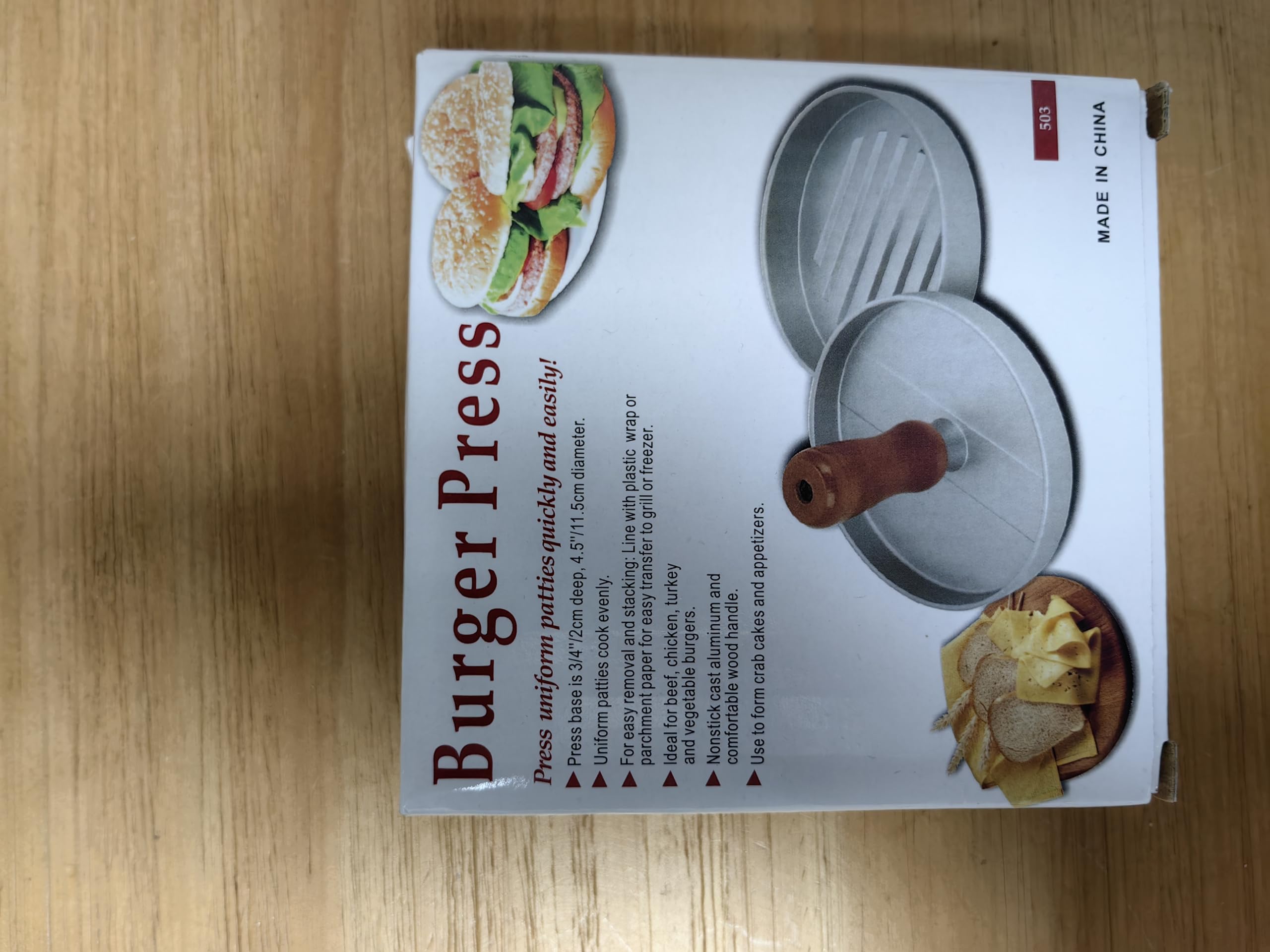 Prensa de Hamburguesa Antiadherente con Molde y 100 Papels para Hacer Hamburguesas en Barbacoa o Parrilla - Utensilios de Cocina