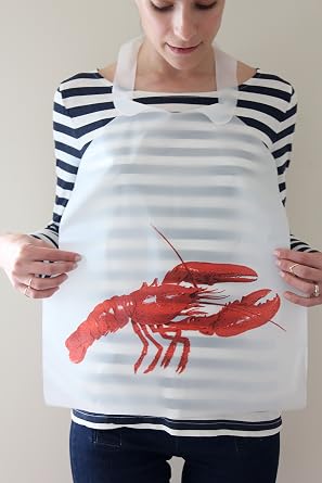 25 Pack Disposable Plastic Lobster Bibs