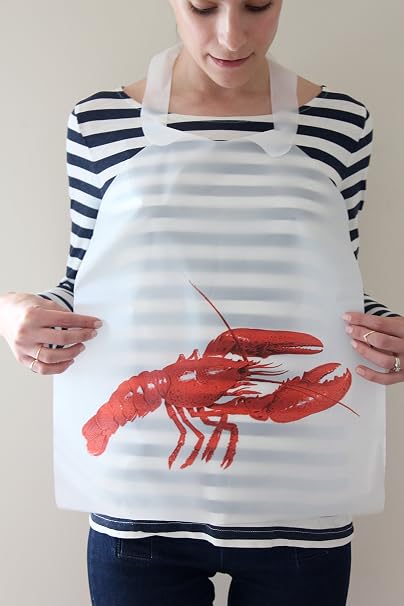 25 Pack Disposable Plastic Lobster Bibs