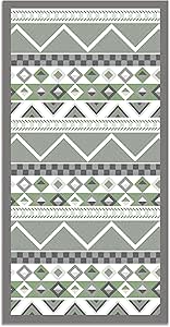 Panorama Alfombra Vinílica Azteca Color Verde 80 x 200 cm - Alfombra Cocina Vinilo - Alfombra Salón Antideslizante, Antihongos e Ignífuga - Alfombras Grandes - Alfombras PVC