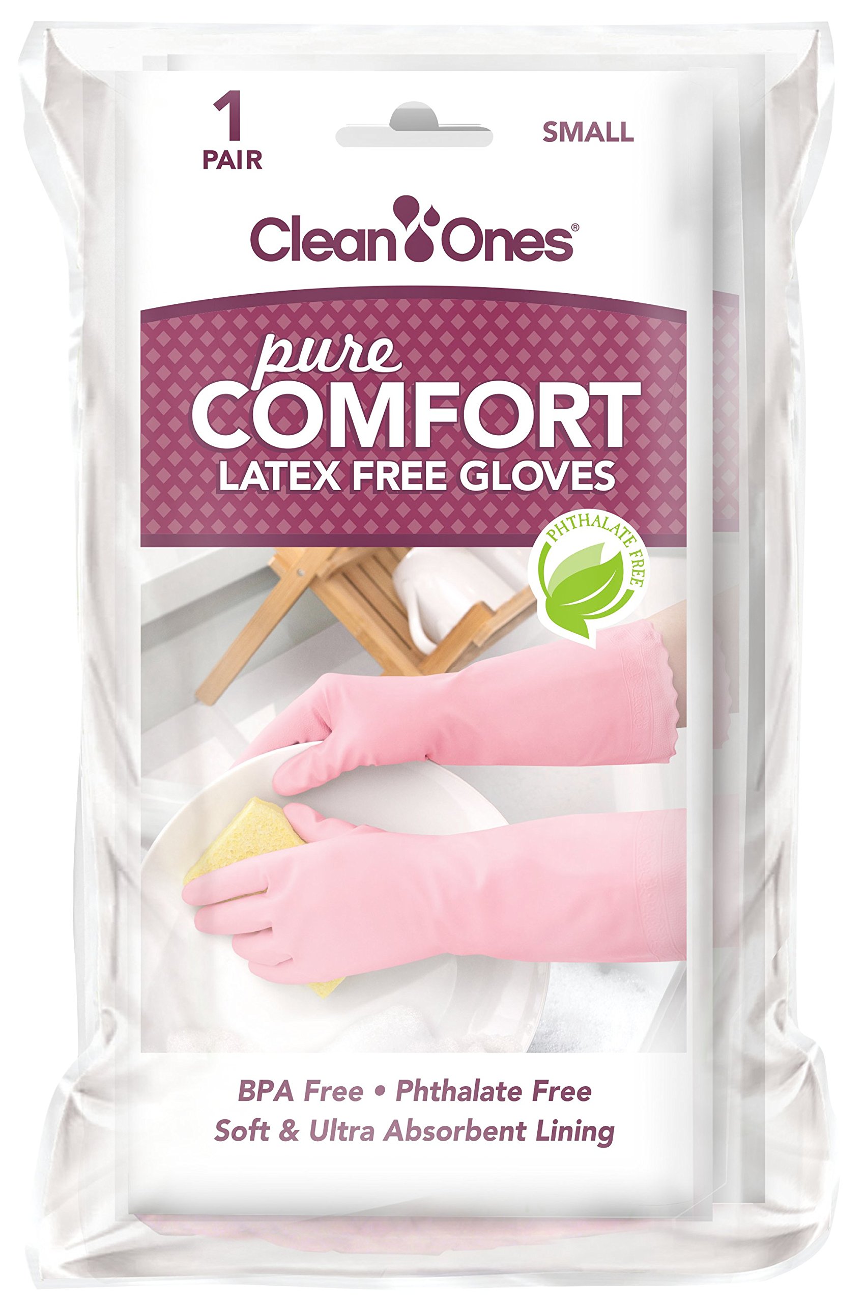 Clean Ones Pure Comfort Latex Free Vinyl Gloves - 2pr (Small)