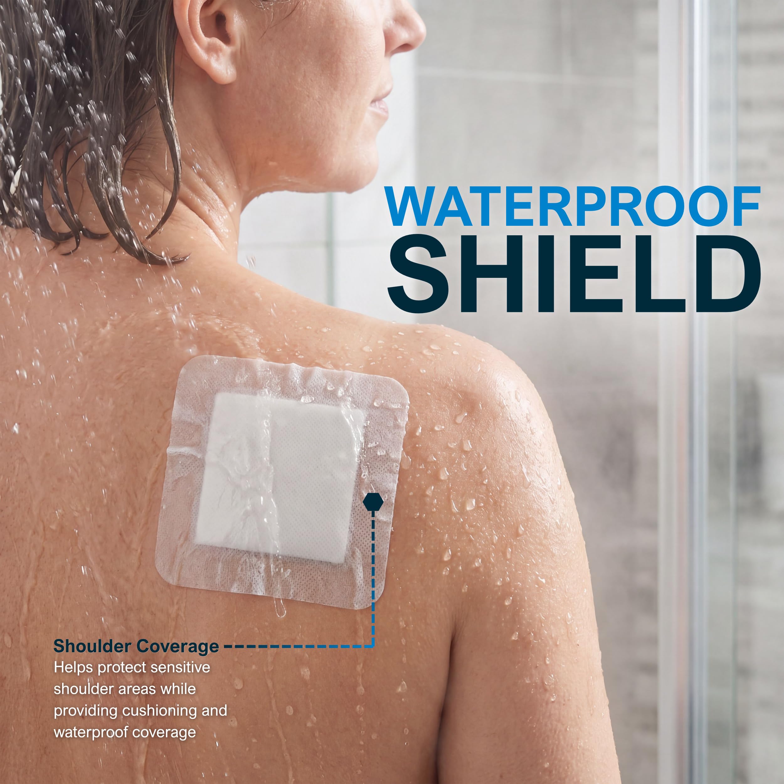 MedPride Wundkompresse, wasserdicht, 10 Stück, 10,2 x 10,2 cm, steril, einzeln verpackt, für Männer und Frauen, für Druckgeschwüre
