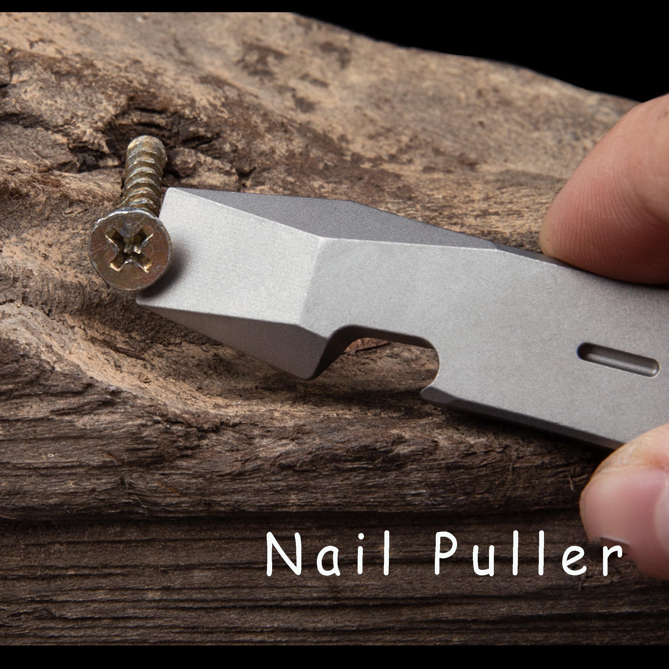 Hamans Titanium Multi-Tool Pry Bar Bottle Opener Keychain Pocket Mini Crowbar, Silver - Image 4
