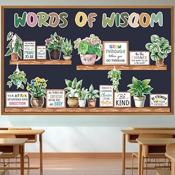 Adduster Classroom Bulletin Board Set Greenery Bookshelf Decor | Plant Motivational Classroom Decorations, Reading Library Bulletin Board Cutouts for Back to School Teacher Wall Decor