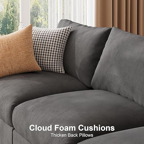 Miniatura 6 de Sofá modular modular para sala de estar, sofás de terciopelo de gran tamaño en forma de U, sofá cama convertible en forma de U, diván desmontable y