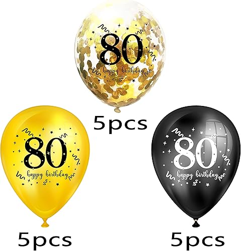 Miniatura 2 de Globos de fiesta de cumpleaños número 80 de 12 pulgadas, globos de 80 años, decoraciones de fiesta de cumpleaños con temática de aniversario de 80