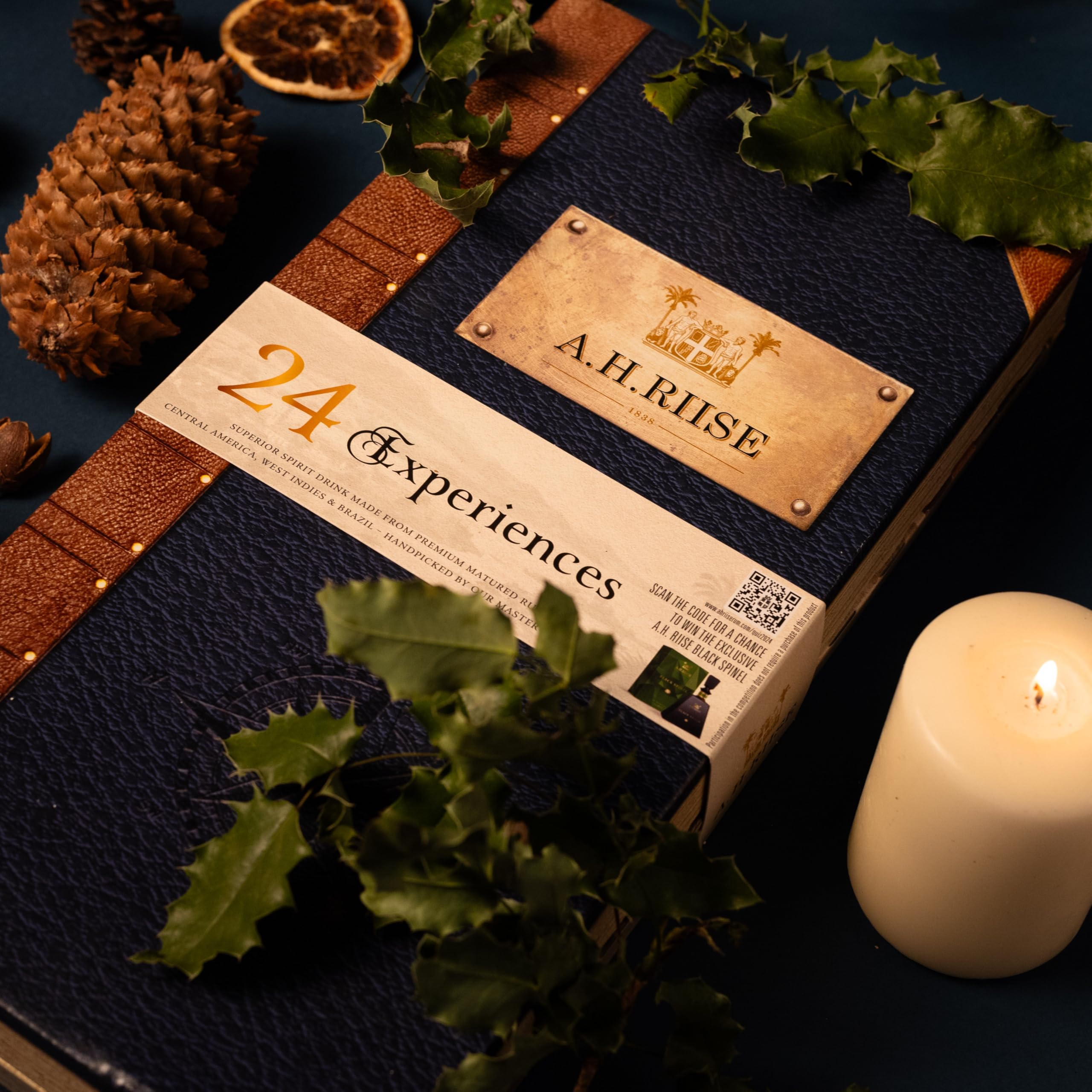 A.H.Riise Adventskalender | Rum-Genuss in der Adventszeit | 24 exquisite Mini-Flaschen | Dänische Tradition und karibischer Rum-Herstellung | Zum Verschenken oder selbst genießen | 24 x 20ml