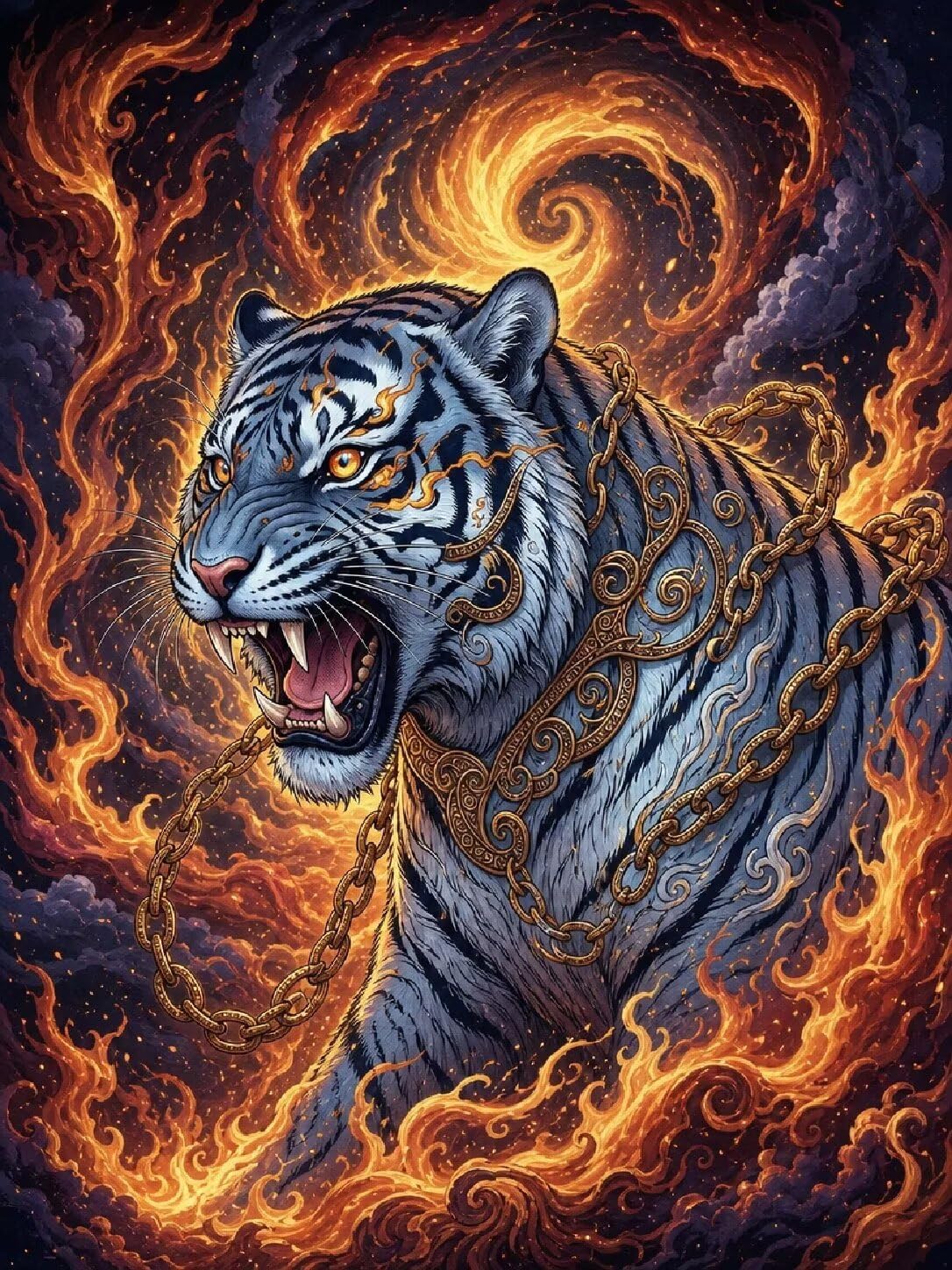 Diamond Painting Tigre, Manualidad Creativa y Relajante 100x130cm C8-136