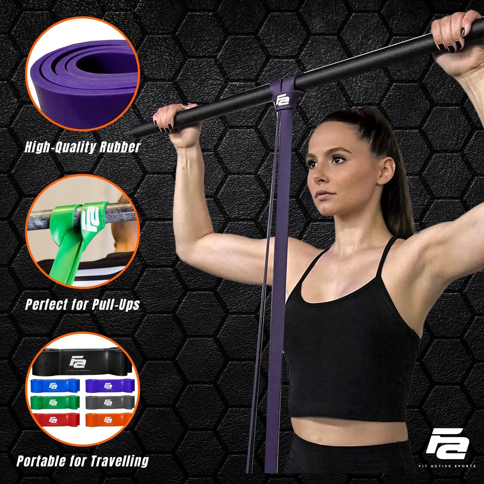 Fit Active Sports Taśmy do ćwiczeń oporowych niebieskie