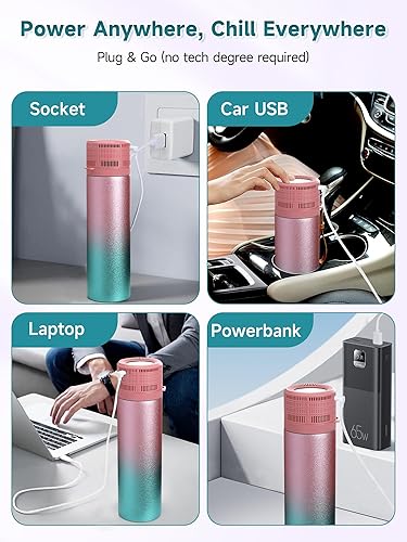 Miniatura 5 de Maletín de viaje eléctrico de insulina, cargador USB y caja de hielo Biogel - Horas ilimitadas, 35-68F Enfriador médico personalizado y temperatura