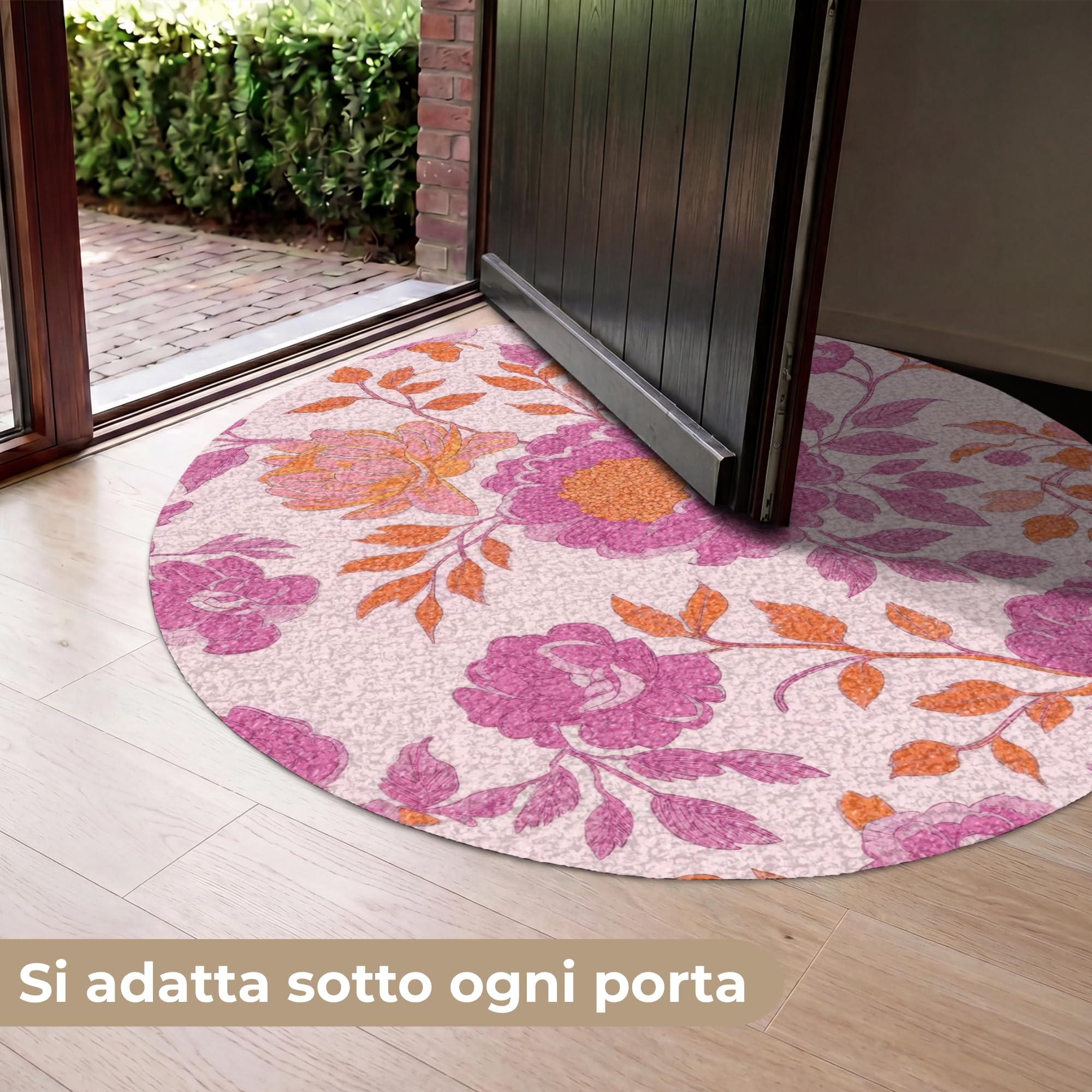 MuchoWow© Zerbino 120 cm Zerbini Tappeto Ingresso Esterni Pizza Città Vino | Rotondo - Rosa Prosecco Stretto Calcio Birra Home Amore Famiglia